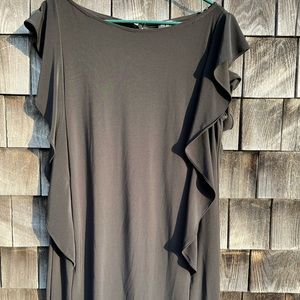 MSK dress black side ruffle dress
